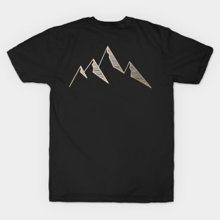 Golden Minimal Mountains T-Shirt